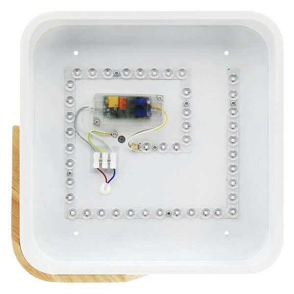 Plafoniera Led Wood 24W Bianca e Marrone Quadrata CCT luce regolabile con telecomando M LEDME