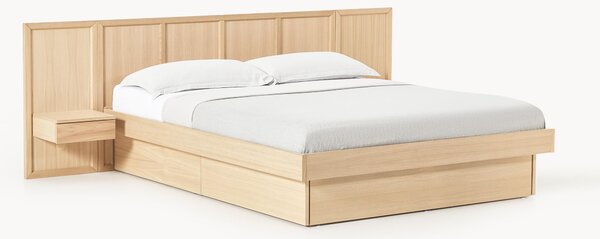 Letto in legno con comodini e testiera Nanto