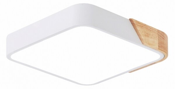 Plafoniera Led Wood 24W Bianca e Marrone Quadrata CCT luce regolabile con telecomando M LEDME