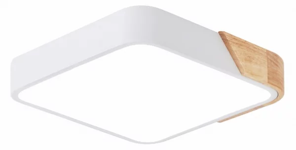 Plafoniera Led Wood 24W Bianca e Marrone Quadrata CCT luce regolabile con telecomando M LEDME