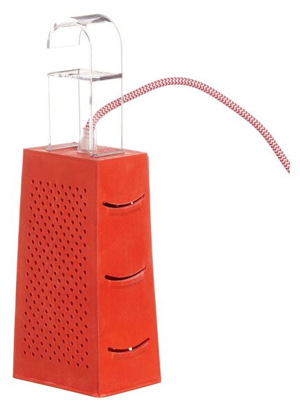 Lampada da Tavolo, Applique Cacio & Pepe colore rosso dimensioni 10 x 7 x h18 cm, raccomandato il LED da 6W, realizzata in laprene, policarbonato con cavi in diversi colori