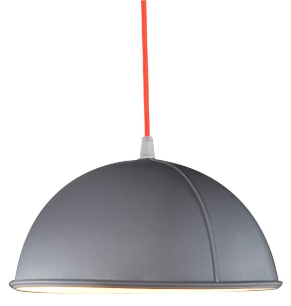 Lampada da Soffitto, Applique Pop 1 colore grigio dimensioni Altezza 12 cm Diametro 22 cm, raccomandato il LED da 6W, realizzata in laprene con cavi in diversi colori