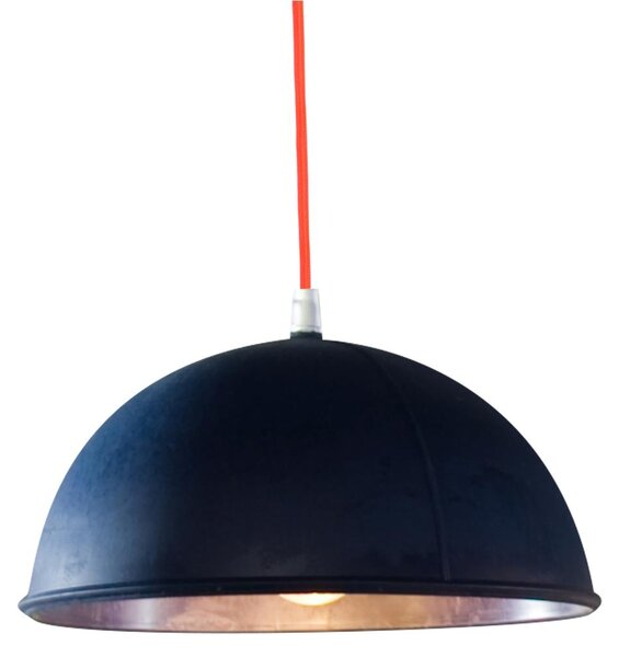 Lampada da Soffitto, Applique Pop 1 colore blu scuro dimensioni Altezza 12 cm Diametro 22 cm, raccomandato il LED da 6W, realizzata in laprene con cavi in diversi colori