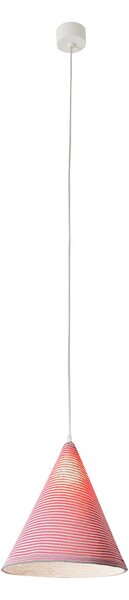 Lampada da Soffitto Jazz stripe colore rosso Altezza 31 cm Diametro 29 cm, realizzata in laprene, nebulite, lana 100%