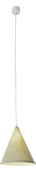 Lampada da Soffitto Jazz stripe colore giallo Altezza 31 cm Diametro 29 cm, realizzata in laprene, nebulite, lana 100%