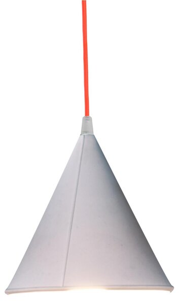Lampada da Soffitto, Applique Pop 2 colore bianco dimensioni Altezza 17 cm Diametro 17,5 cm, raccomandato il LED da 6W, realizzata in laprene con cavi in diversi colori