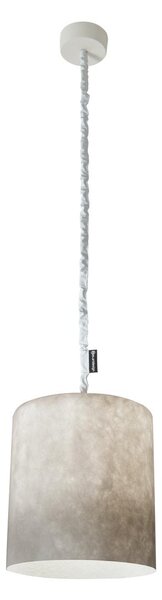 Lampada da Soffitto Bin nebula colore bianco Altezza 37 cm Diametro 33,5 cm, realizzata in laprene, nylon, nebulite