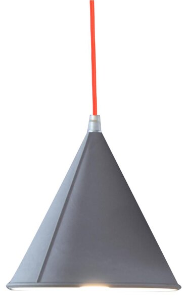 Lampada da Soffitto, Applique Pop 2 colore griggio dimensioni Altezza 17 cm Diametro 17,5 cm, raccomandato il LED da 6W, realizzata in laprene con cavi in diversi colori