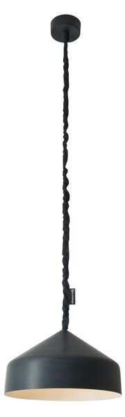 Lampada da Soffitto Cyrcus lavagna colore nero Altezza 22,5 cm Diametro 40 cm, realizzata in laprene, nylon, nebulite, resina effetto lavagna