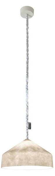 Lampada da Soffitto Cyrcus nebula colore bianco Altezza 22,5 cm Diametro 40 cm, realizzata in laprene, nylon, nebulite
