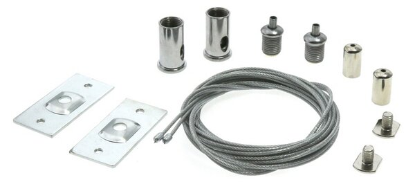 Kit installazione a sospensione per Binario magnetico 16mm 2 Cavi in acciaio 1,5 metri M LEDME