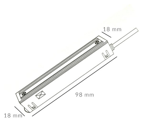Connettore per Alimentatore esterno Binario magnetico 16mm Bianco con cavo M LEDME