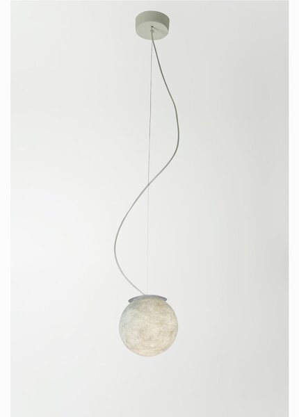 Lampada a Sospensione LUNA 18 Diametro � 18 cm peso 1 kg MINI in nebulite mix di Resina e Fibre Nebulite Bianco