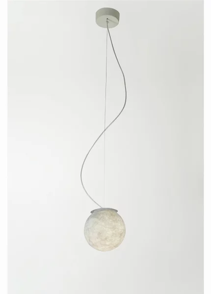 Lampada a Sospensione LUNA 18 Diametro � 18 cm peso 1 kg MINI in nebulite mix di Resina e Fibre Nebulite Bianco