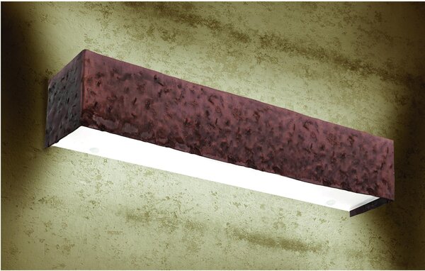 Applique da Muro Sydney Rettangolare SMALL 33x8xh8 cm in Ruggine Martellato