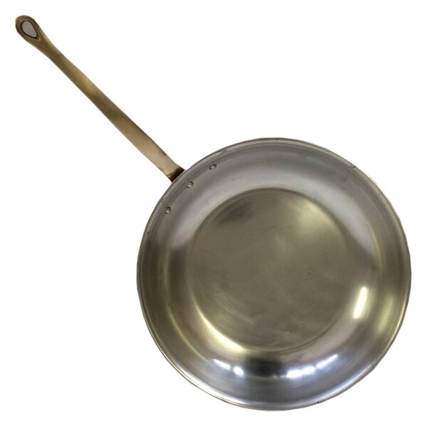 Padella in rame stagnato 1 manico �24 cm con manico in ottone ideale per la cottura al salto, per condire la pasta, cuocere le verdure Made In italy