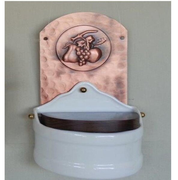 Portasale in rame e Ceramica 18xh31 cm - inserti in rame Misto Frutta