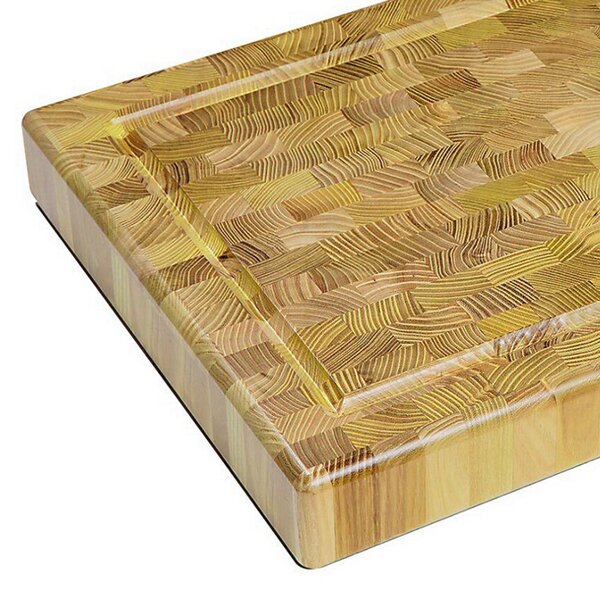 Tagliere in legno massello professionale 50x30xh7 cm con scalatura perimetrale