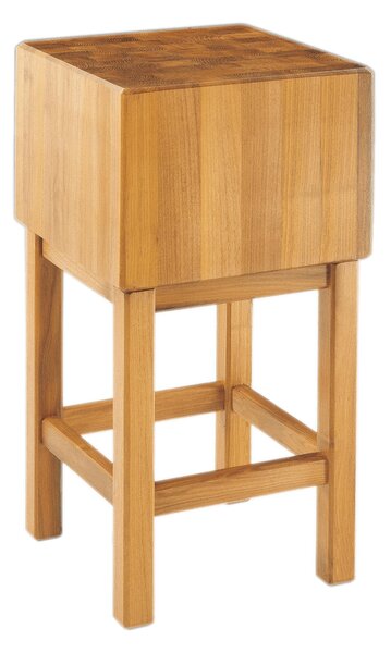 Ceppo in Legno massello con piedistallo 50x40x25xh 90 cm peso 32 kg in legno di Acacia stagionato con lavorazione dentatura maschio Femmina