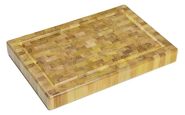 Tagliere in legno massello professionale 50x30xh7 cm con scalatura perimetrale