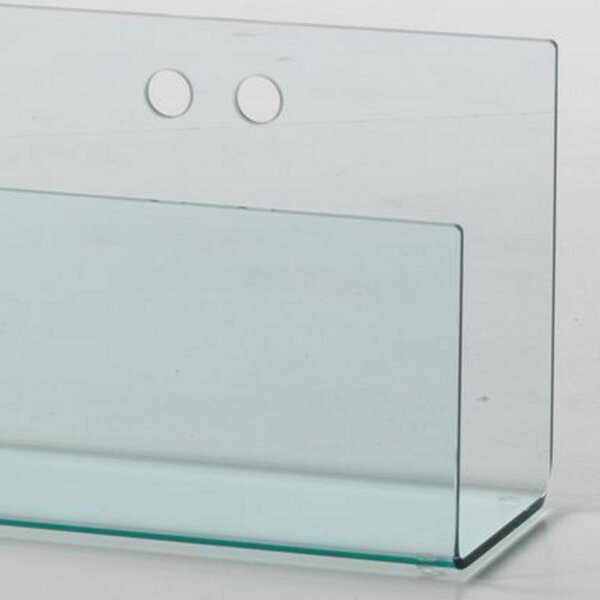 Portariviste in vetro curvato Living 45x20xh30 cm spessore 8 mm colore trasparente