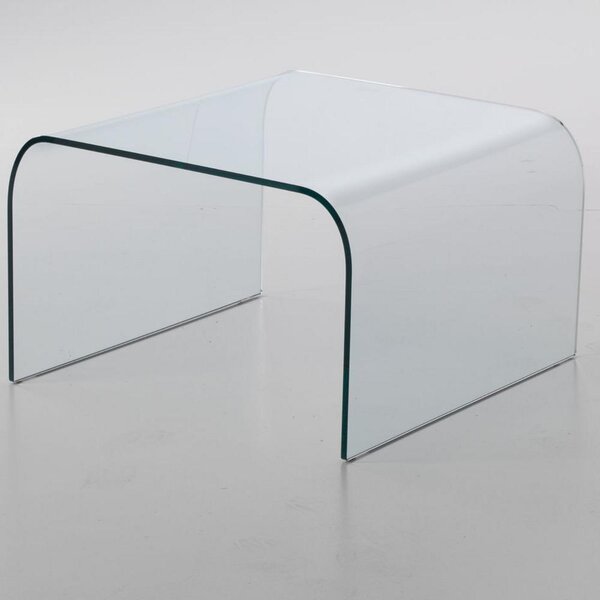 Tavolinetto da Caffe in Vetro curvato PONTE 60x60xh38 cm spessore 10 mm trasparente