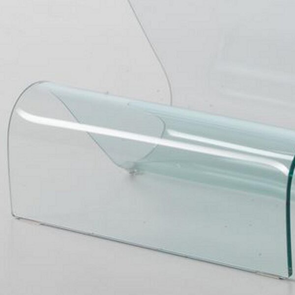 Portariviste in vetro curvato ONDA 40x35xh42 cm spessore 8 mm colore trasparente