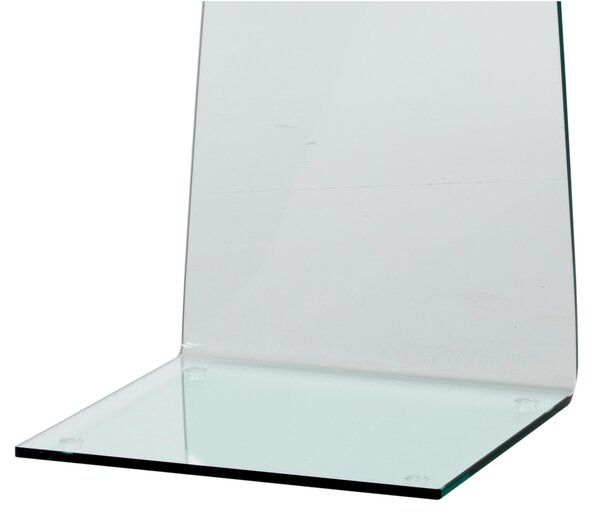 Tavolino Da salotto in vetro Curvato di design Trasparente 10 mm 40x40xh60 cm trasparente