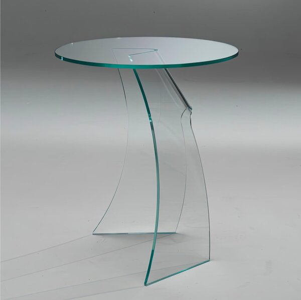 Tavolino in vetro Curvato TIP-TAP 10 mm 50x50xh61 cm grigio trasparente