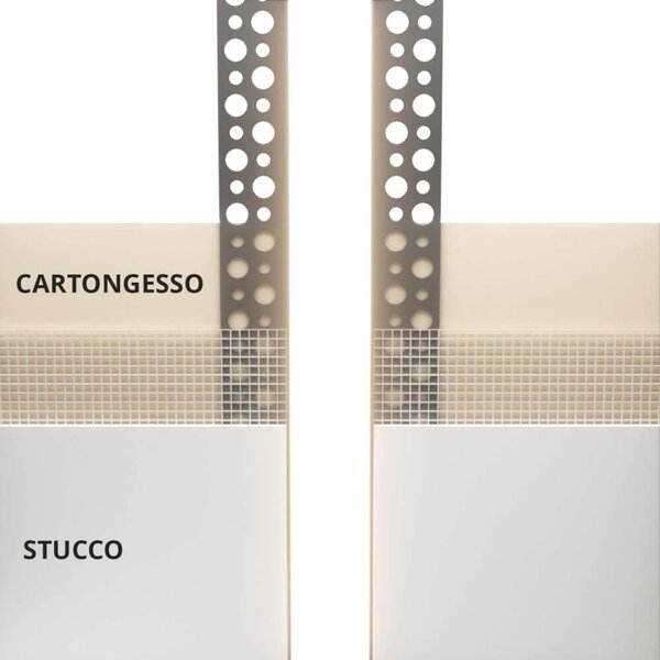 Profilo da incasso per Cartongesso in Alluminio per doppia striscia LED Selezionare la lunghezza 2 Metri