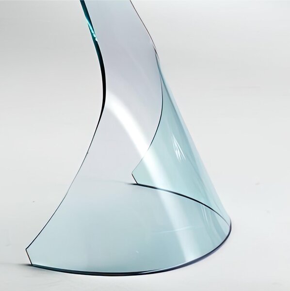 Tavolino in vetro Curvato consolle ORCHIDEA FLOT 12 mm 81x41xh78 cm colore vetro trasparente