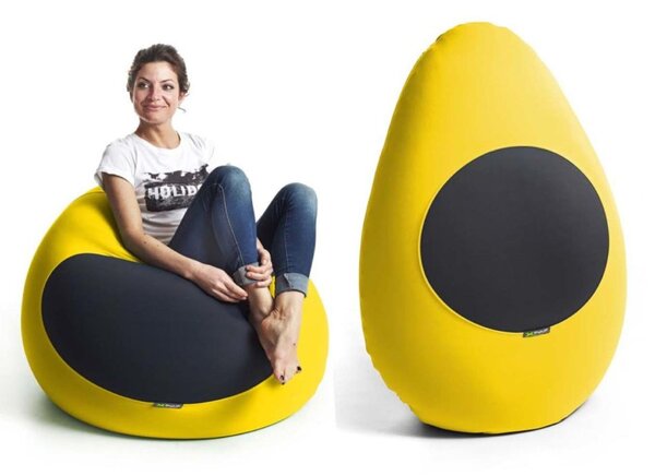 Pouf in microfibra elastica traspirante X-Drop 70x40xh140 cm colore Giallo