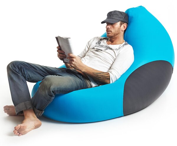 Pouf in microfibra elastica traspirante X-Five 120x140xh40 cm 5 posizioni Blu