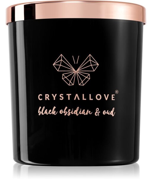 Crystallove Crystalized Scented Candle Black Obsidian & Oud candela profumata 220 g