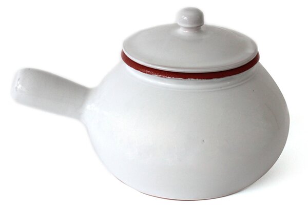 Cuoci patate in Terracotta con coperchio �13xh 15 cm Colore Bianco Adatti per cucinare su : Fiamma, Piastra elettrica , Forno , Microonde