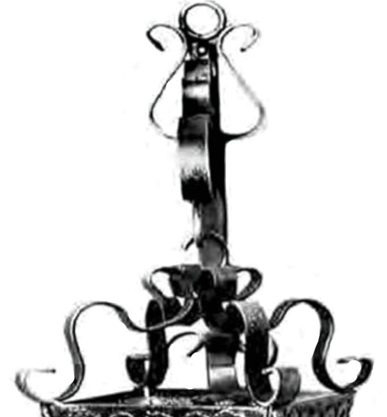 Lanterna con Braccio In ferro Battuto Quadra 20x20xh 52 cm - Attacco Lampada E 27 interno esterno con vetri e impianto colore nero
