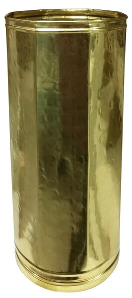 Portaombrelli in Ottone forma esagonale liscio Dimensioni 21x h 50 cm colore dorato con Battuta larga lavorazione liscia