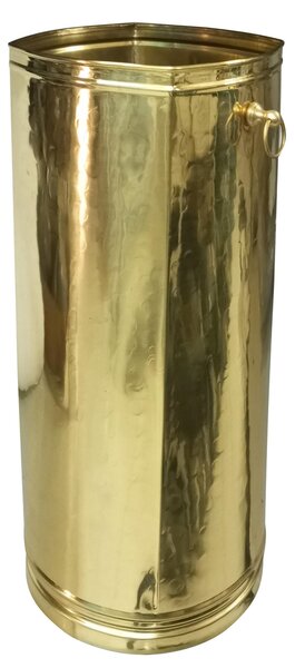 Portaombrelli in Ottone con Anelli Dimensioni 21x h 50 cm colore dorato con base ampia e righe di decoro