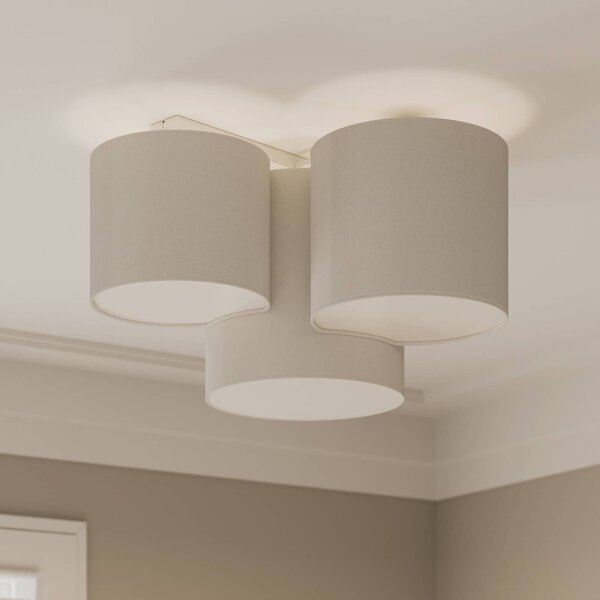 Plafoniera soffitto Mona TK Lighting, dimmerabile, Bianco / Opale, Camera da letto, Tessuto / Stoffa / Seta, Moderno, Plafoniera