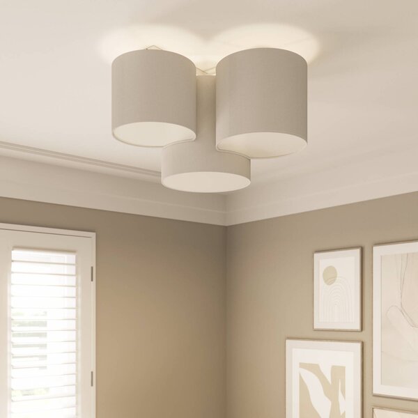Plafoniera soffitto Mona TK Lighting, dimmerabile, Bianco / Opale, Camera da letto, Tessuto / Stoffa / Seta, Moderno, Plafoniera
