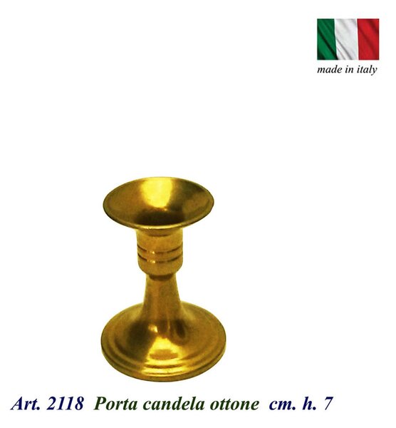 Porta candele in Ottone massiccio 5xh 7 cm struttura in ottone massiccio realizzato in italia