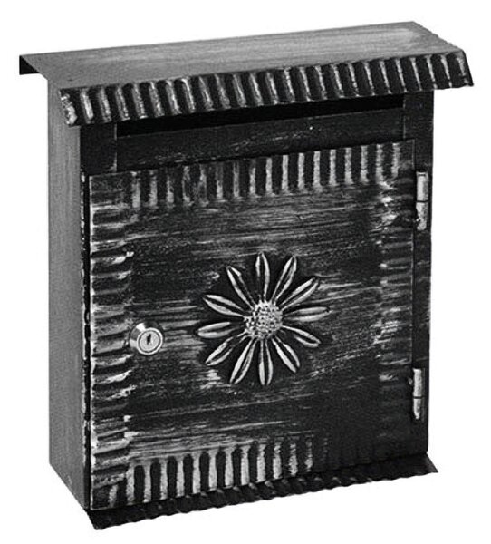 Cassetta per Posta In ferro Battuto Lavorazione Artigianale trattamento x Esterno 27x10xh 24 cm con 2 chiavi di chiusura colore nero