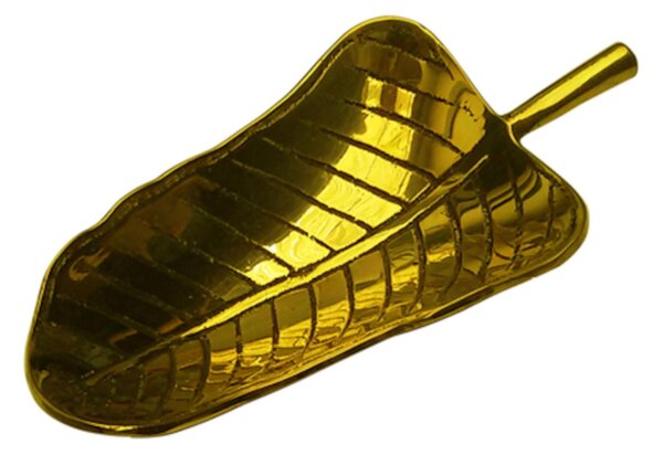 Posacenere in Ottone massiccio realizzato in Forma di foglia Dimensioni 7x15 cm colore giallo