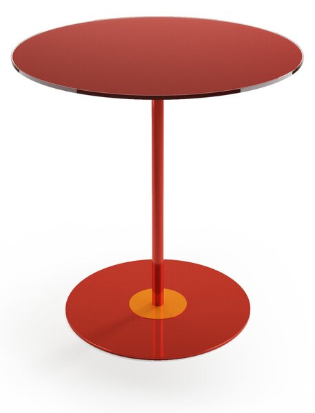 Tavolinetto, tavolo caff� piccolo Struttura in metallo Piano In vetro Dimensioni 48xh52 cm colore Rosso