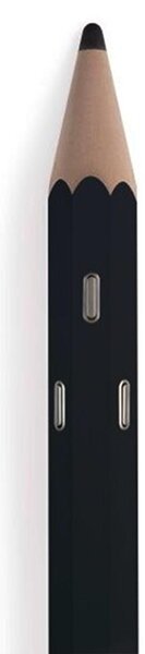 Appendiabiti da parete 4 ganci Matita 10x5xh140 cm in legno riciclato colore nero