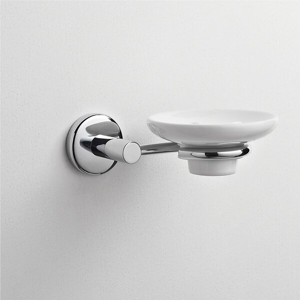 Porta sapone singolo fissaggio a muro in Ceramica IDRA 15x14,5xh6 cm fissaggio a viti bagno galvanico di oltre 22 micron inalterabile nel tempo