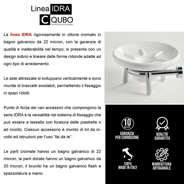 Porta sapone singolo d'appoggio in Ceramica Idra12x12xh6 cm