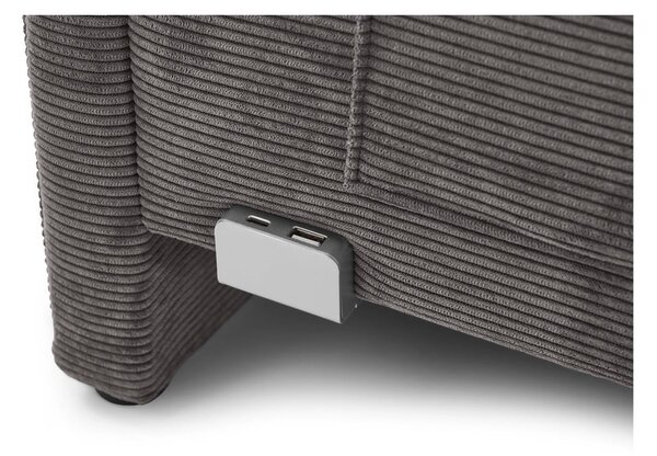 Letto da bambini con sponde color antracite imbottito con contenitore con rete inclusa 90x200 cm Cool – Meise Möbel