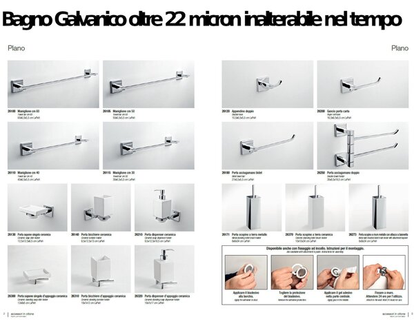 Porta asciugamani da bidet fissaggio Viti e stop, Plano 27x6,5xh5,5 cm in finitura cromo lucido bagno galvanico di oltre 22 micron inalterabile nel tempo