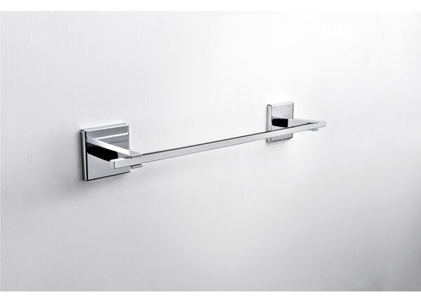 Porta asciugamani fissaggio Viti e stop Plano 30x6,5xh5,5 cm in finitura cromo lucido bagno galvanico di oltre 22 micron inalterabile nel tempo